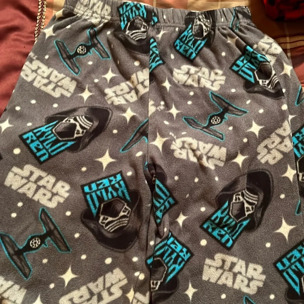 Star Wars Kylo Ren 10-12 spaceship gray fleece pajama bottoms pants gray black
